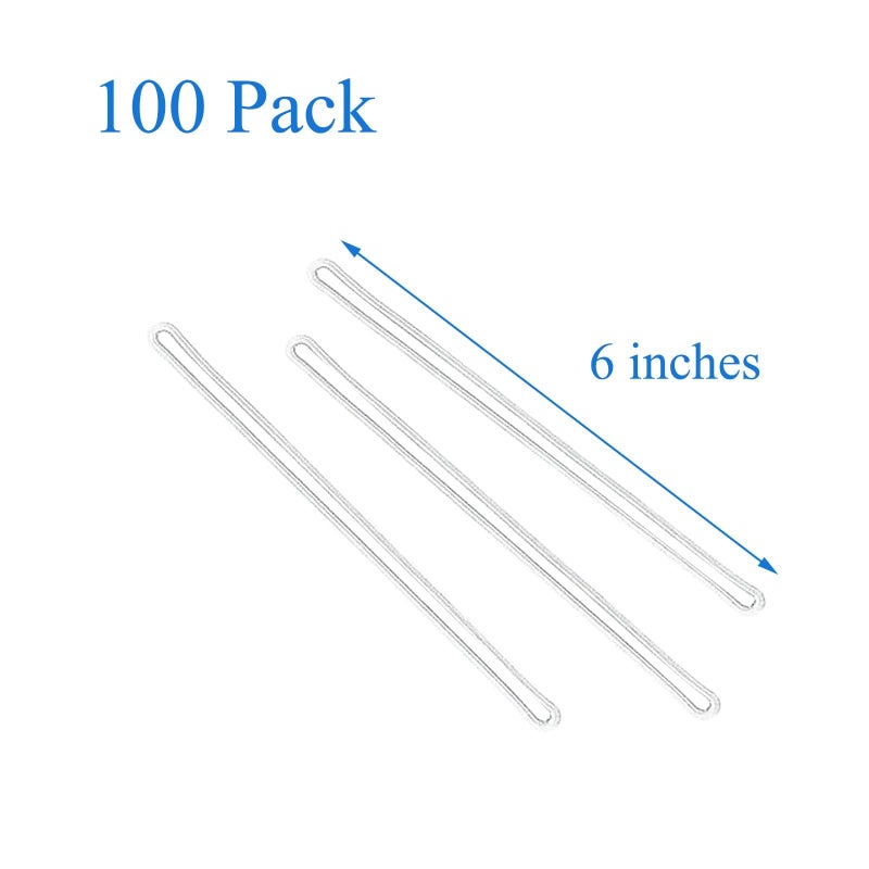 GYBest Best 100-Pack 6'' Clear Plastic Luggage Tag Loops - Image 2